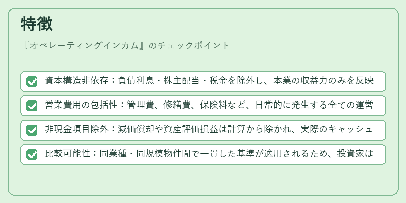 特徴(オペレーティングインカム)の図解