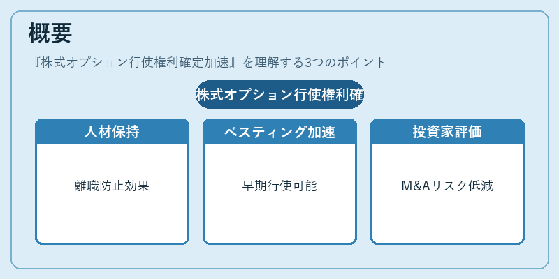 概要（株式オプション行使権利確定加速）の図解