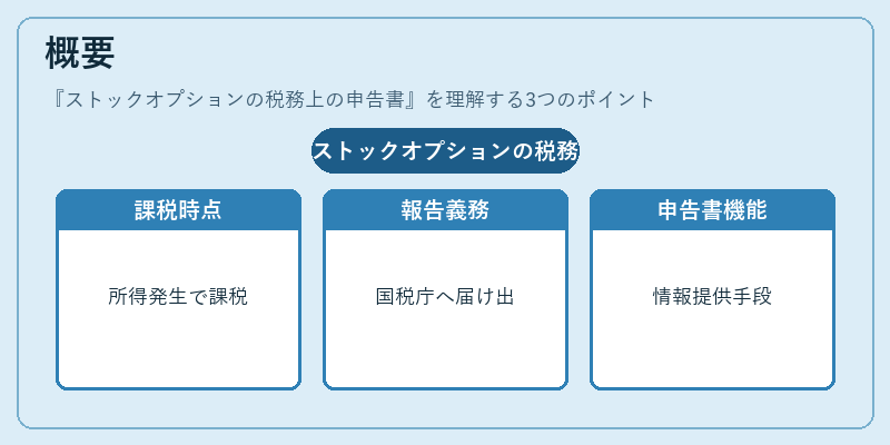 概要（ストックオプションの税務上の申告書）の図解