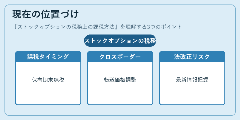 現在の位置づけ（ストックオプションの税務上の課税方法）の図解