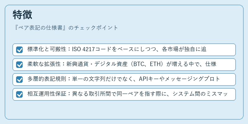 特徴（ペア表記の仕様書）の図解