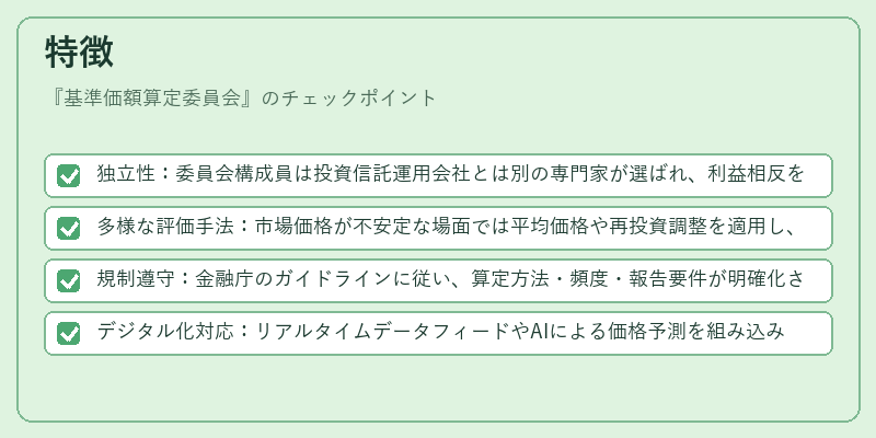 特徴(基準価額算定委員会)の図解
