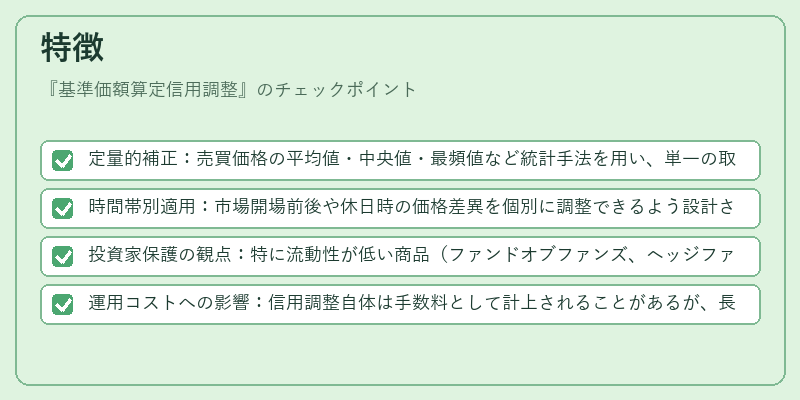 特徴（基準価額算定信用調整）の図解