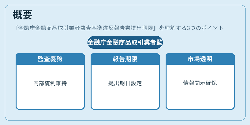 概要(金融庁金融商品取引業者監査基準違反報告書提出期限)の図解
