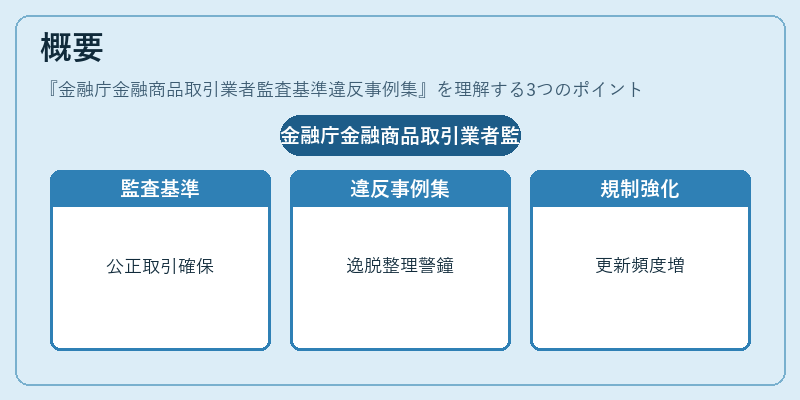 概要（金融庁金融商品取引業者監査基準違反事例集）の図解