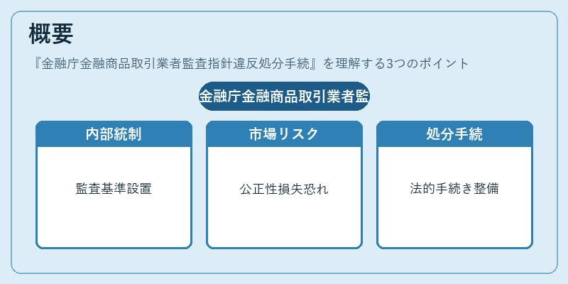 概要（金融庁金融商品取引業者監査指針違反処分手続）の図解