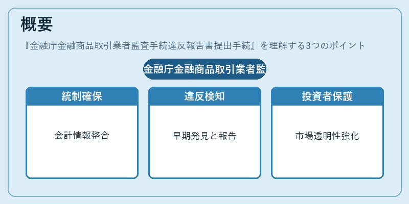 概要（金融庁金融商品取引業者監査手続違反報告書提出手続）の図解