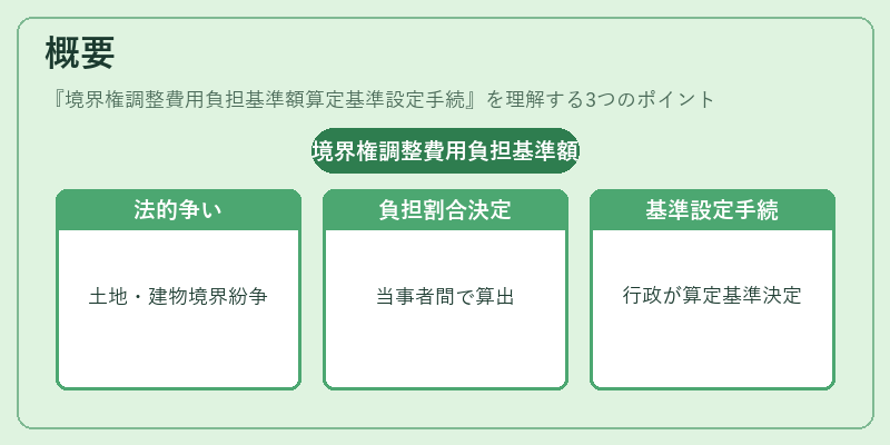 概要（境界権調整費用負担基準額算定基準設定手続）の図解