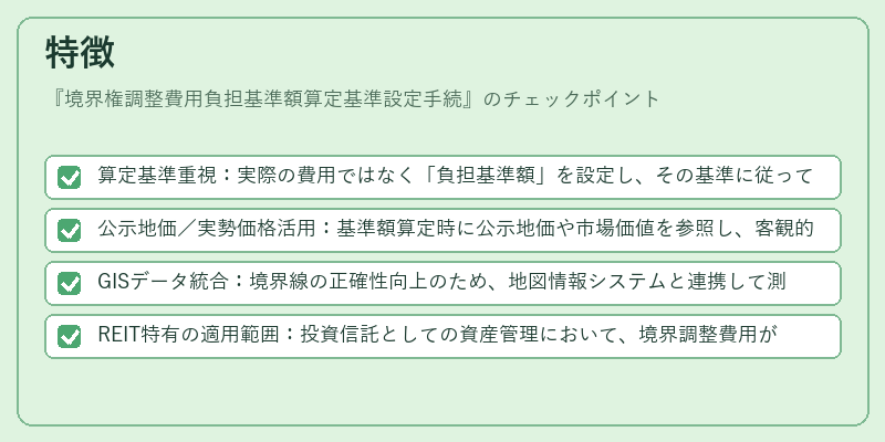 特徴（境界権調整費用負担基準額算定基準設定手続）の図解