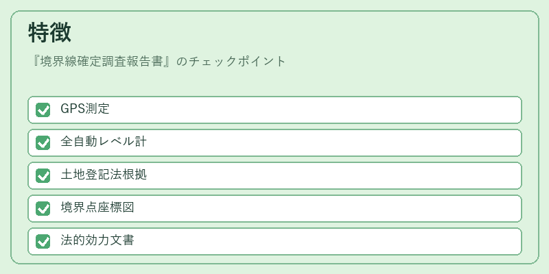 特徴（境界線確定調査報告書）の図解
