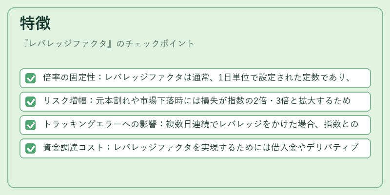 特徴(レバレッジファクタ)の図解
