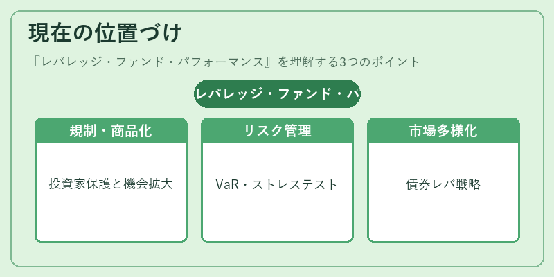 現在の位置づけ(レバレッジ・ファンド・パフォーマンス)の図解