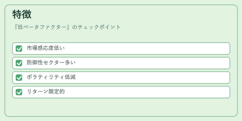 特徴（低ベータファクター）の図解