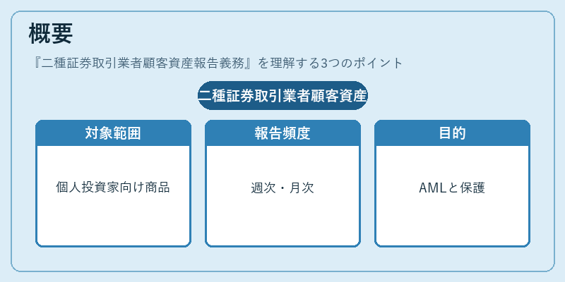 概要（二種証券取引業者顧客資産報告義務）の図解