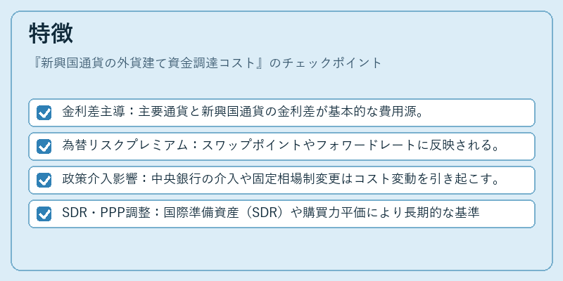 特徴（新興国通貨の外貨建て資金調達コスト）の図解