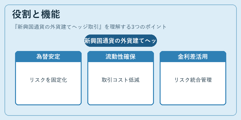 役割と機能（新興国通貨の外貨建てヘッジ取引）の図解