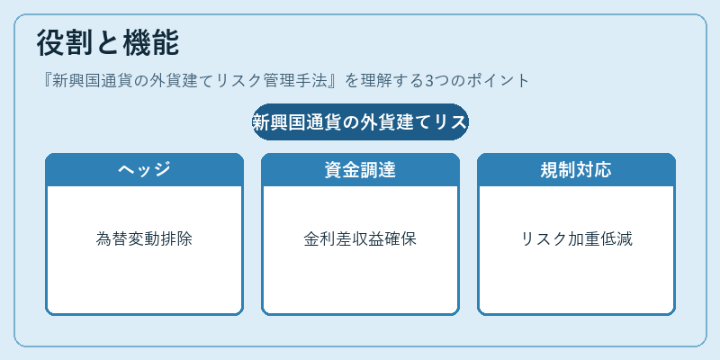 役割と機能（新興国通貨の外貨建てリスク管理手法）の図解