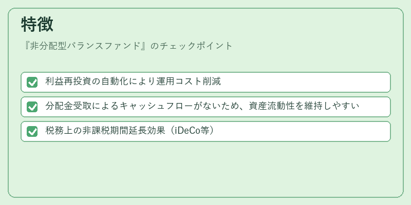 特徴（非分配型バランスファンド）の図解
