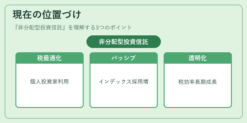 現在の位置づけ（非分配型投資信託）の図解