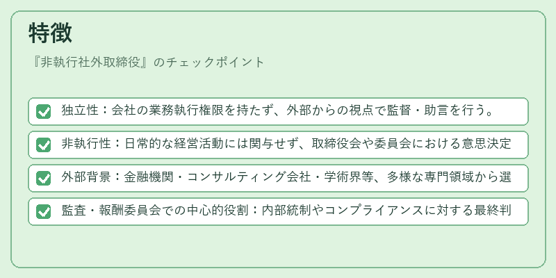 特徴（非執行社外取締役）の図解