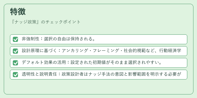 特徴（ナッジ政策）の図解