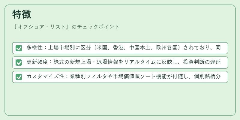 特徴(オフショア・リスト)の図解