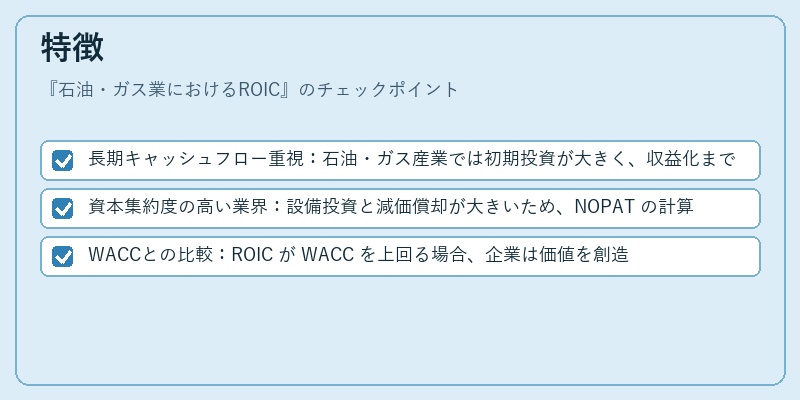 特徴(石油・ガス業におけるROIC)の図解