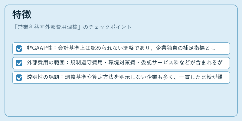 特徴（営業利益率外部費用調整）の図解
