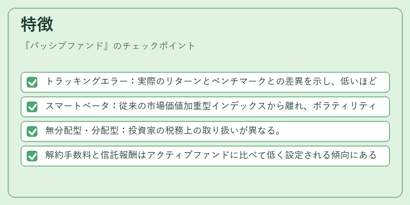 特徴（パッシブファンド）の図解