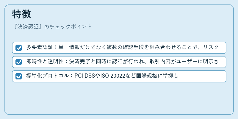 特徴（決済認証）の図解
