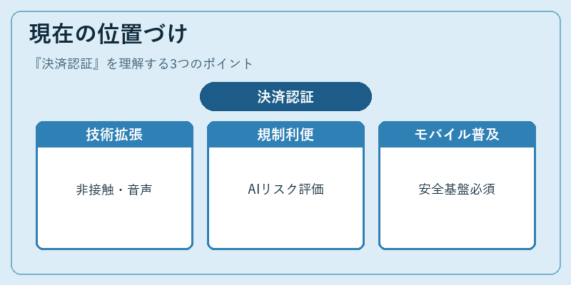 現在の位置づけ（決済認証）の図解