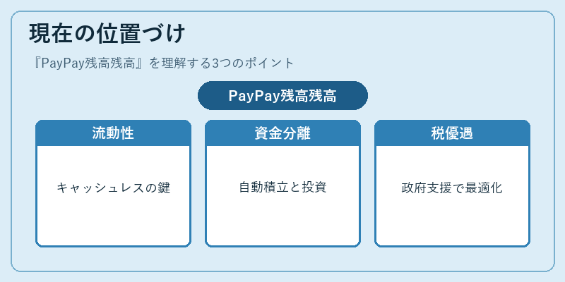 現在の位置づけ(PayPay残高残高)の図解