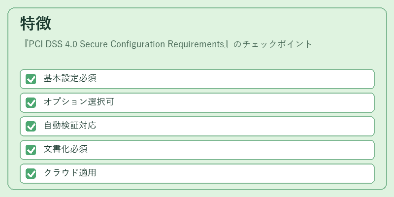 特徴(PCI DSS 4.0 Secure Configuration Requirements)の図解