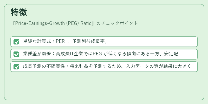特徴（Price-Earnings-Growth (PEG) Ratio）の図解