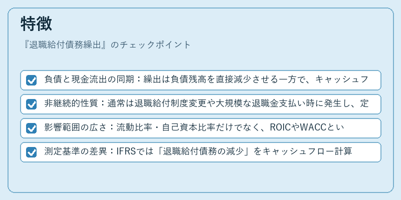 特徴（退職給付債務繰出）の図解