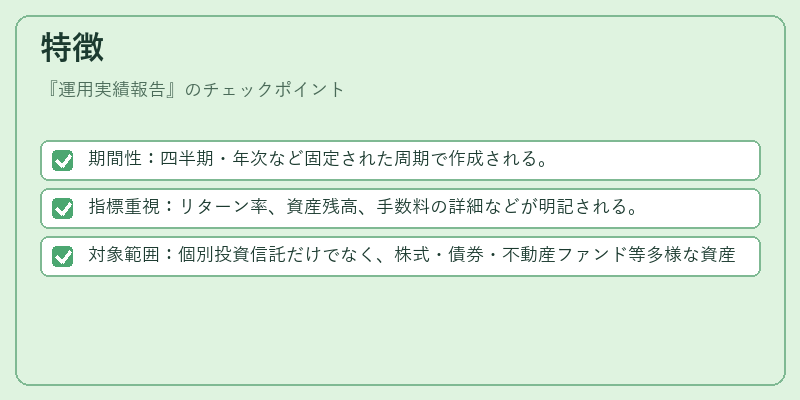 特徴(運用実績報告)の図解