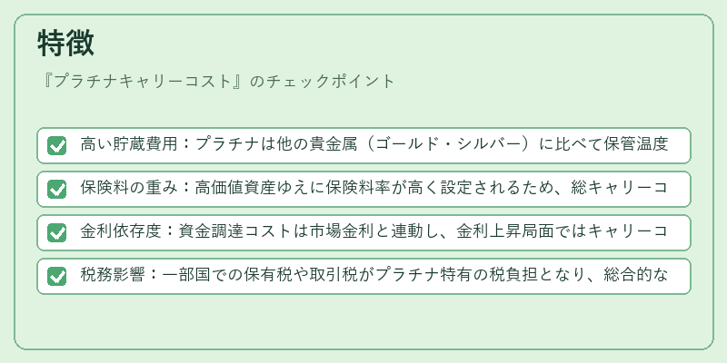 特徴(プラチナキャリーコスト)の図解