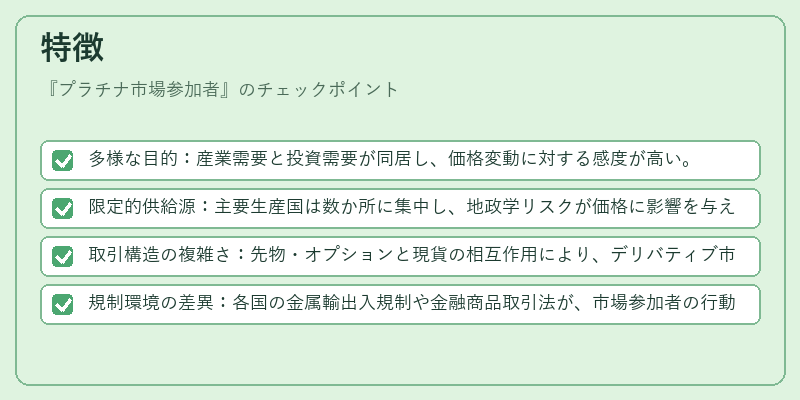 特徴(プラチナ市場参加者)の図解
