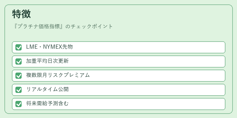 特徴（プラチナ価格指標）の図解