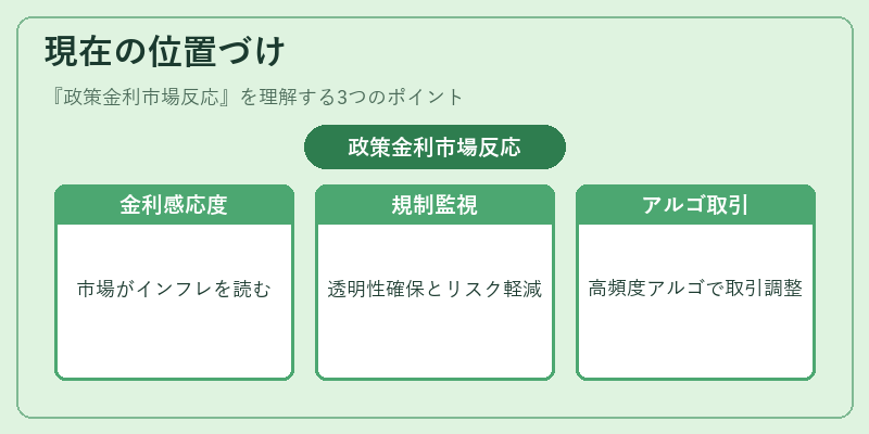 現在の位置づけ（政策金利市場反応）の図解