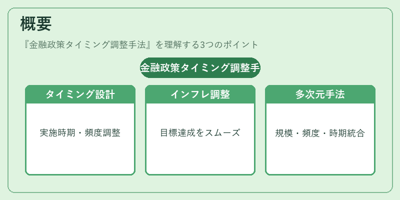 概要（金融政策タイミング調整手法）の図解