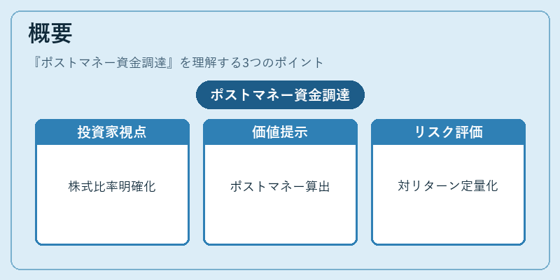概要（ポストマネー資金調達）の図解