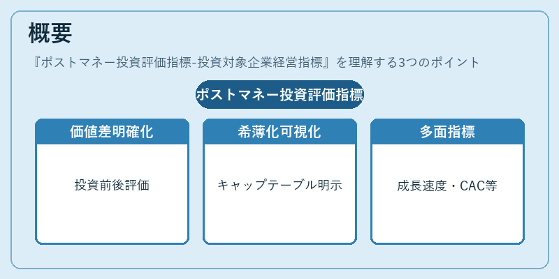 概要（ポストマネー投資評価指標-投資対象企業経営指標）の図解