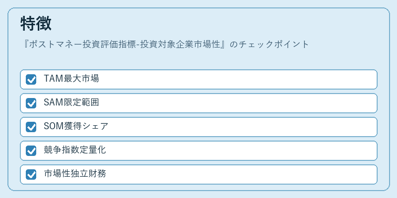 特徴（ポストマネー投資評価指標-投資対象企業市場性）の図解