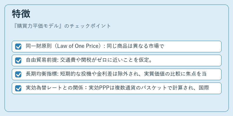特徴（購買力平価モデル）の図解