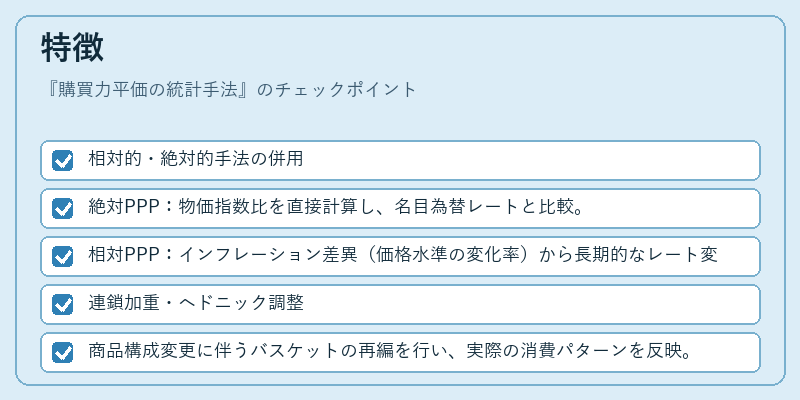 特徴（購買力平価の統計手法）の図解