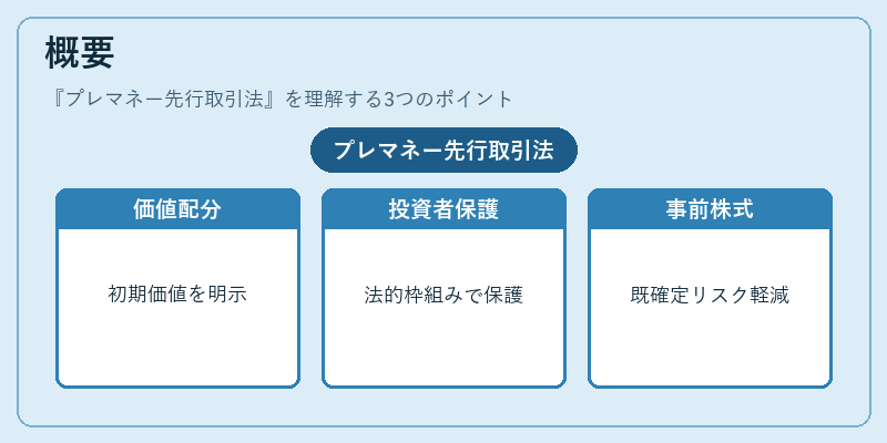 概要（プレマネー先行取引法）の図解