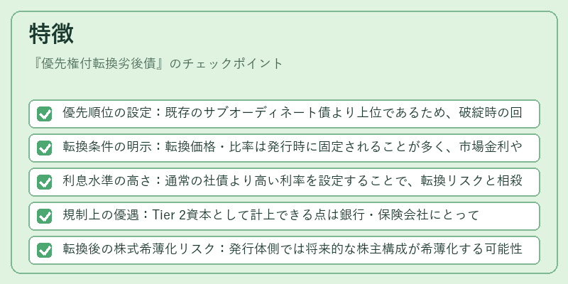 特徴（優先権付転換劣後債）の図解