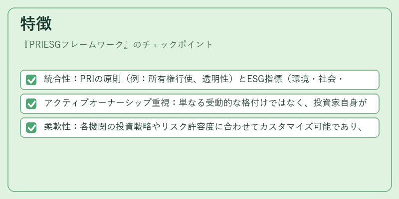 特徴(PRIESGフレームワーク)の図解