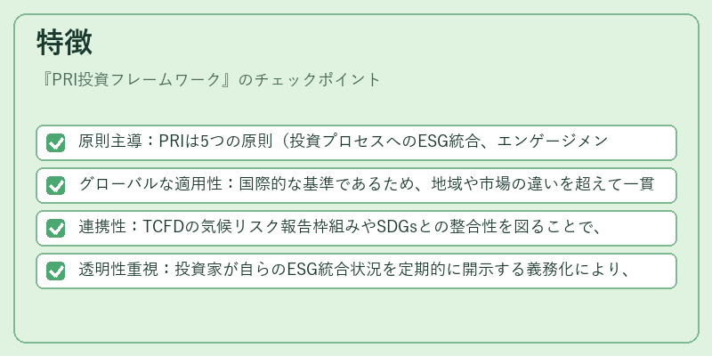 特徴(PRI投資フレームワーク)の図解